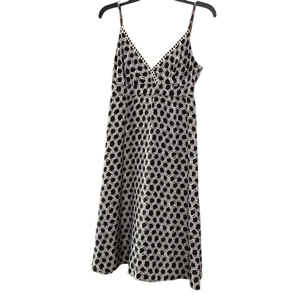 J Crew 100% Silk 2 Babydoll Midi Dress‎ Printed Y2K Satin Preppy Chain Links
